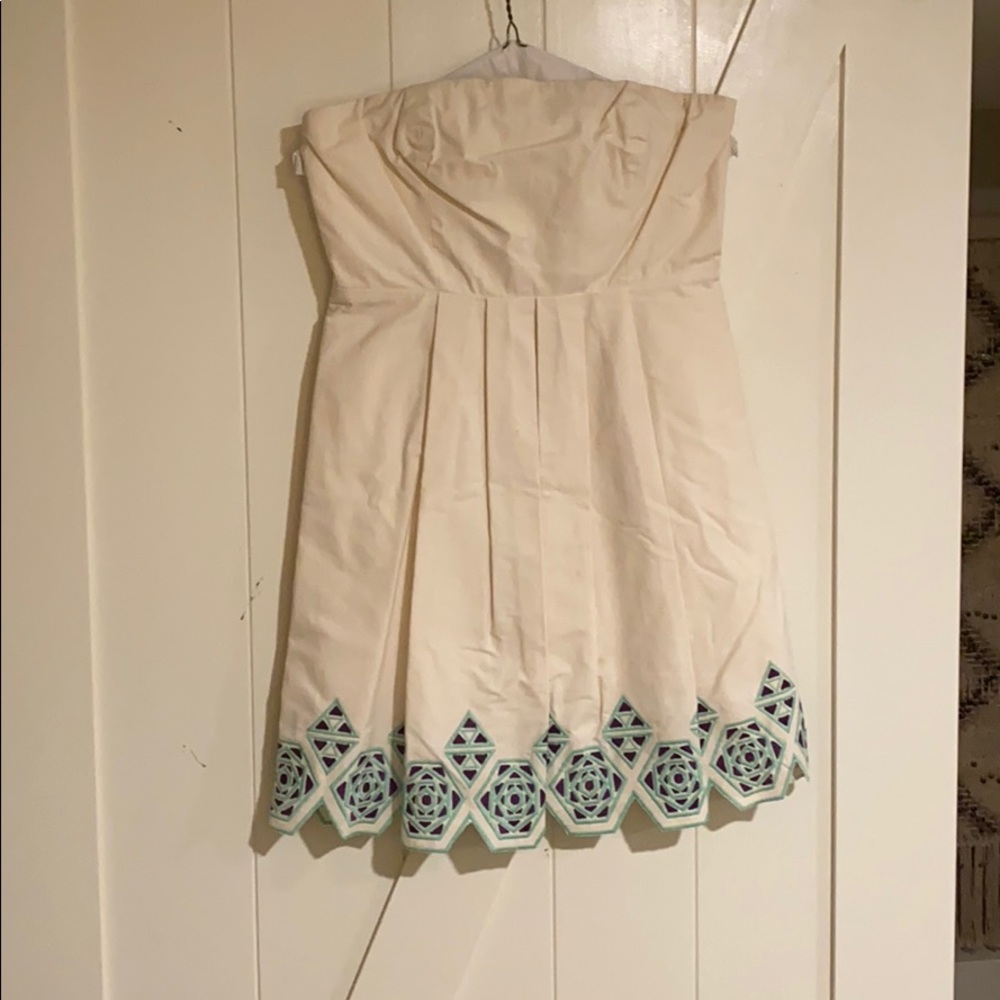 Strapless, cotton party dress